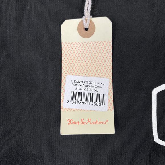 Deus Ex Machina Sweatshirt Mens XL Black Venice Address Crew Neck Spell Out - Picture 5 of 6